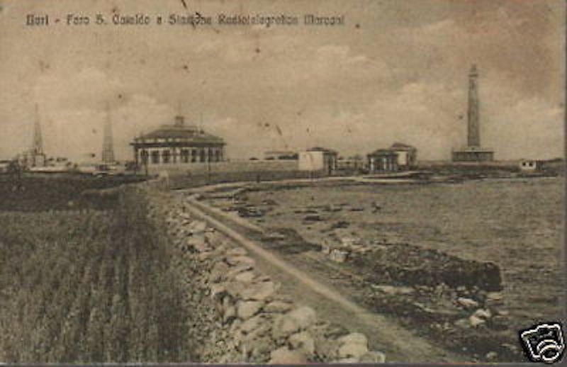 Cartolina Storica Bari Faro San Cataldo Stazione Marconi 1922