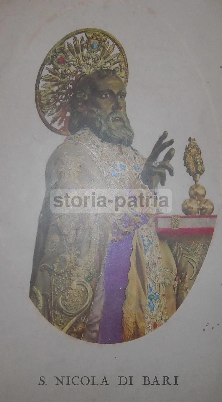 Devotional Print, Saint Nicholas of Bari, Favia Ficarelli, 1950s