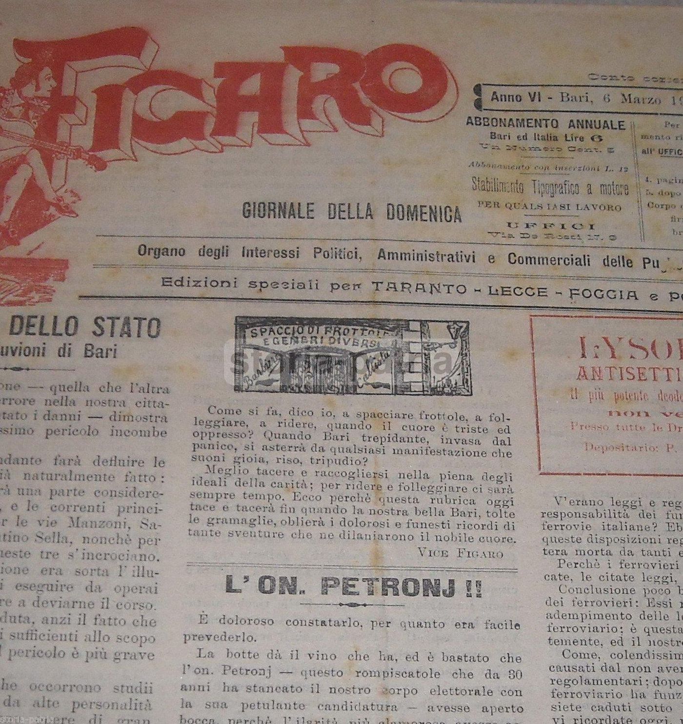 Figaro: Giornale Della Domenica. Bari, 6 Marzo 1905