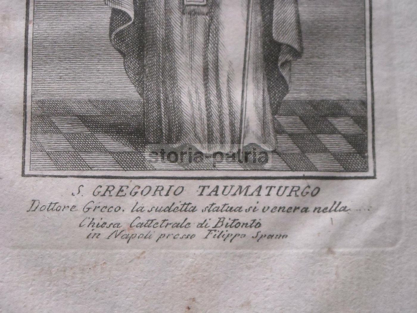 Incisione Antica Di San Gregorio Taumaturgo, Bitonto