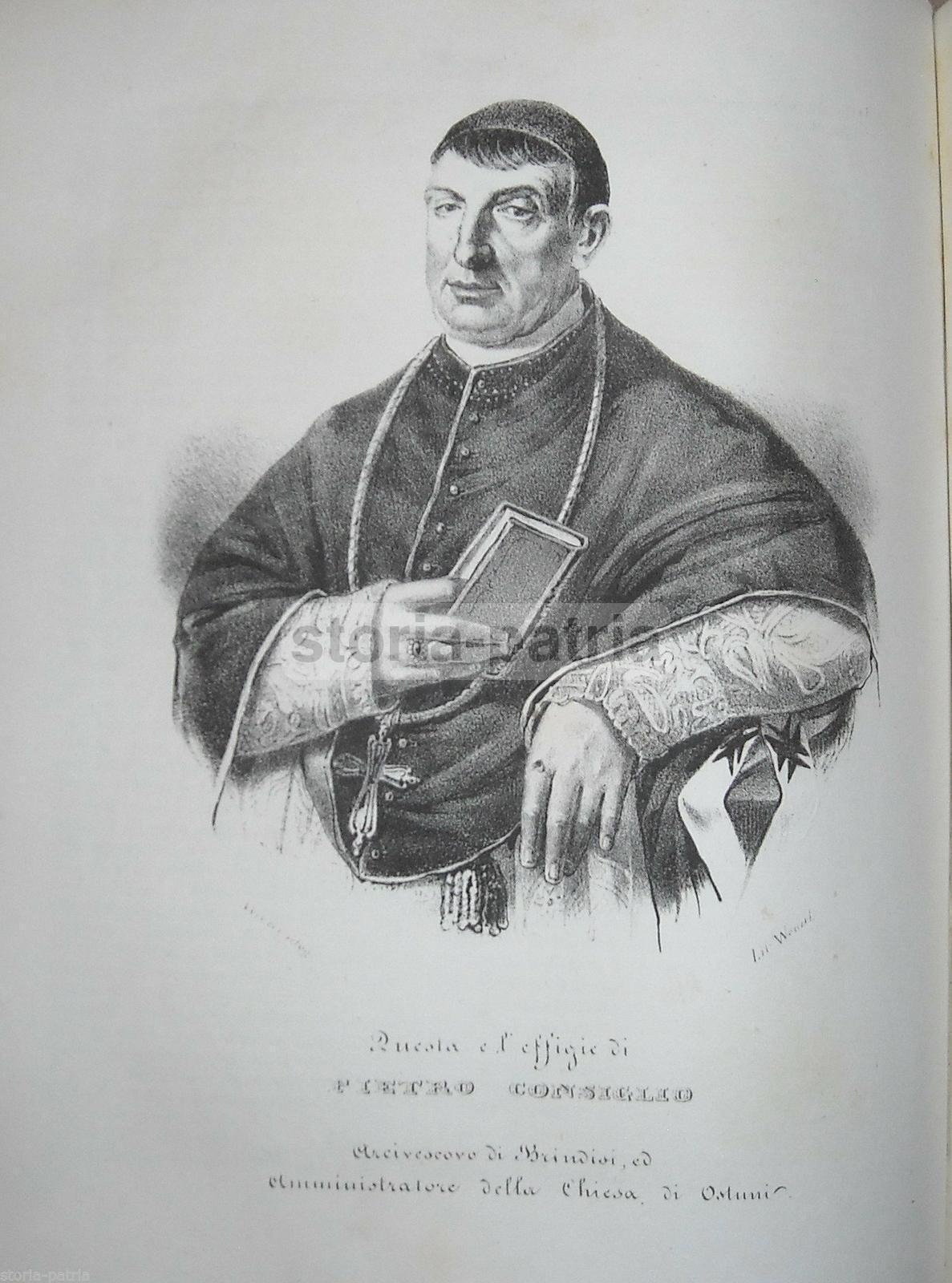 Pietro Consiglio Arcivescovo Brindisi Litografia Wenzel 1840