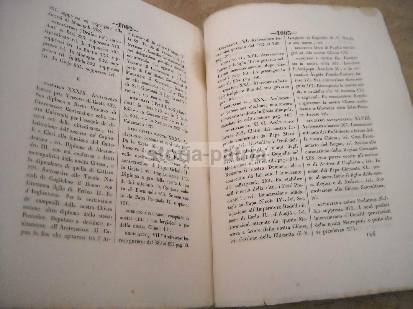 Serie Critica De' Sacri Pastori Baresi, Michele Garruba, 1844, Bari, Cannone