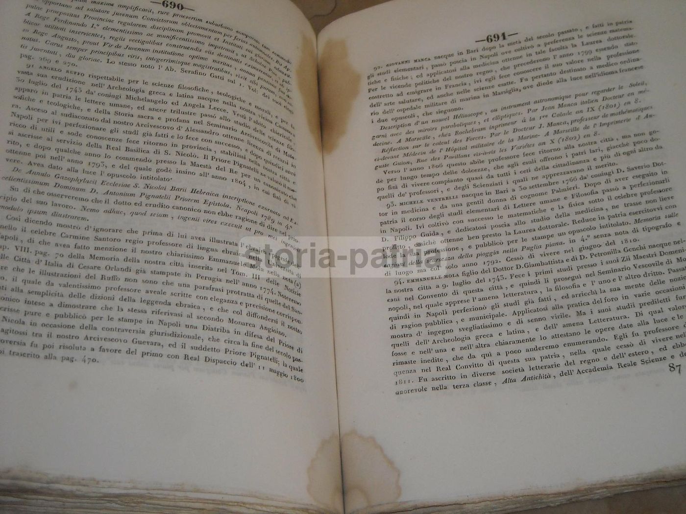 Serie Critica De' Sacri Pastori Baresi, Michele Garruba, 1844, Bari, Cannone