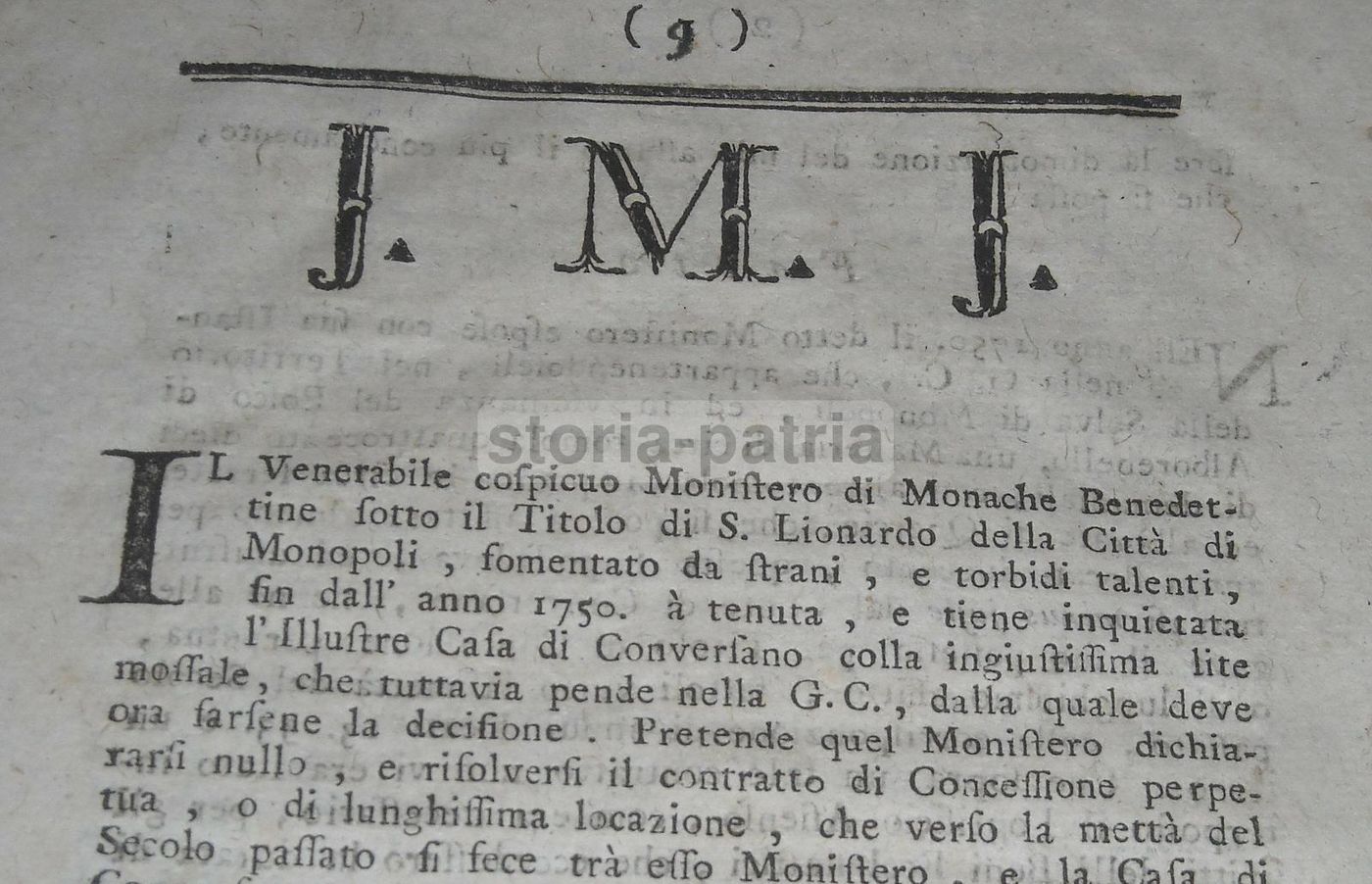 Difesa Della Illustre Casa Di Conversano Contro Il Monastero Di S. Leonardo, Monopoli, 1782