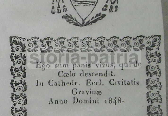 Stemma Araldico Canonico Pietro Bartilomo Gravina Puglia 1848
