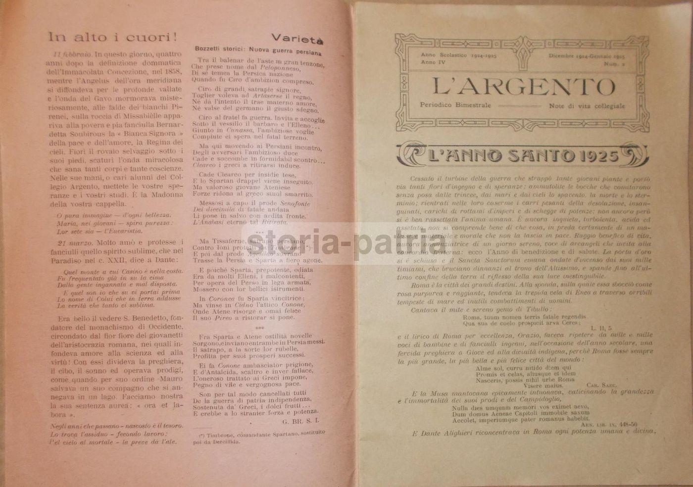 L'Argento: Note Di Vita Collegiale, Lecce (1924 1925)