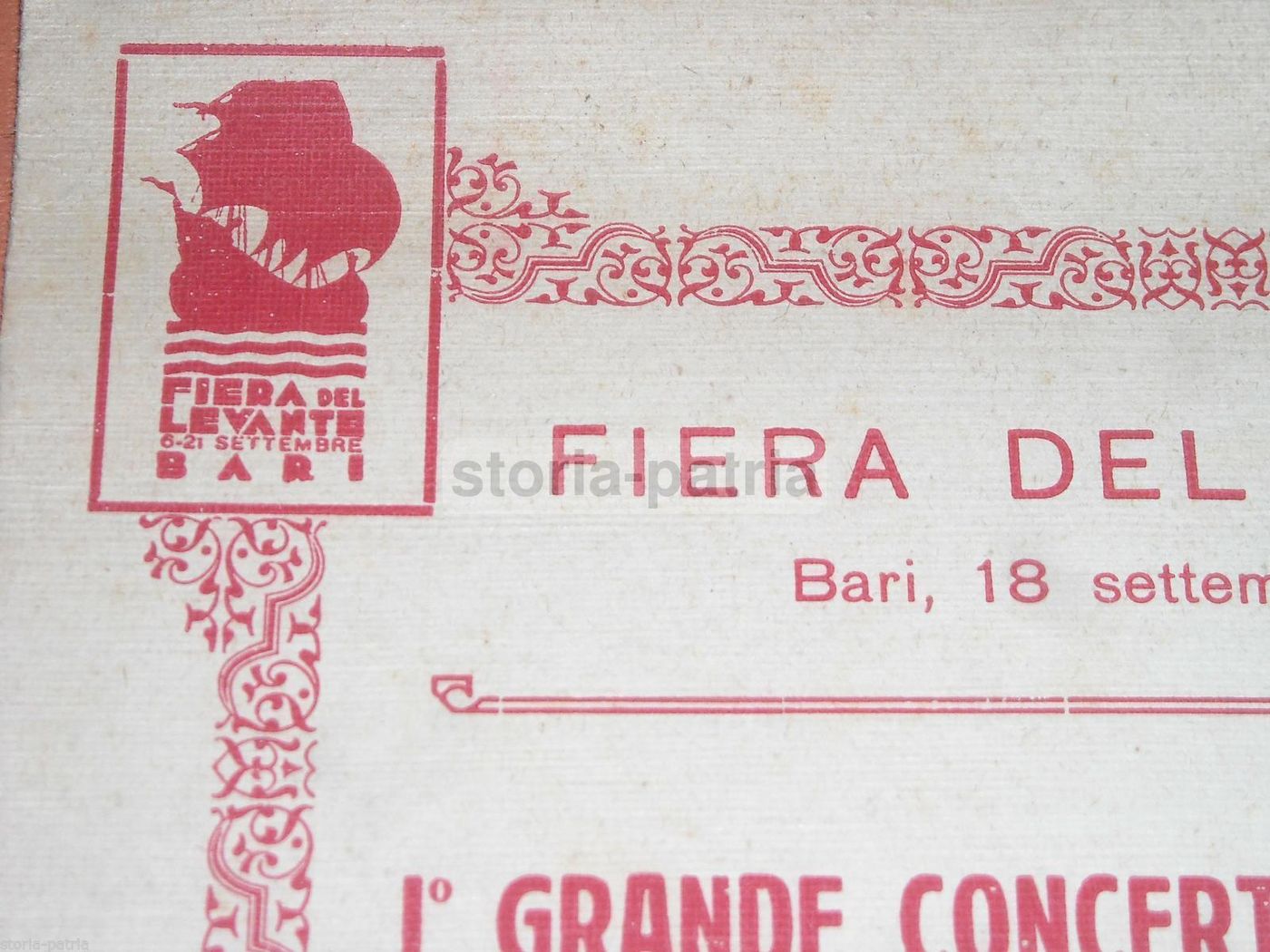 Programma Concerto Mascagni, Bari 1931, Fiera Del Levante, Teatro Petruzzelli