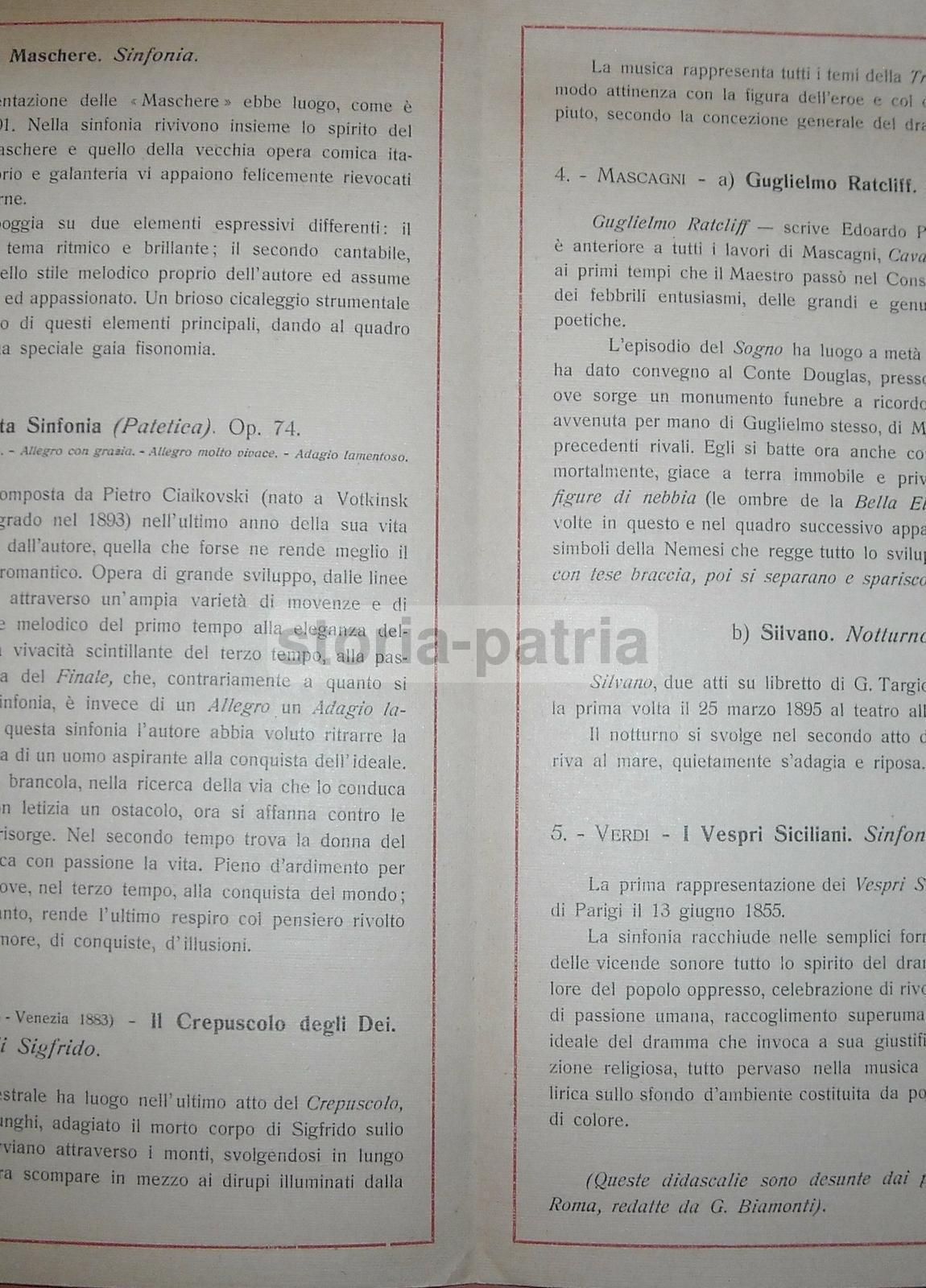 Programma Concerto Mascagni, Bari 1931, Fiera Del Levante, Teatro Petruzzelli