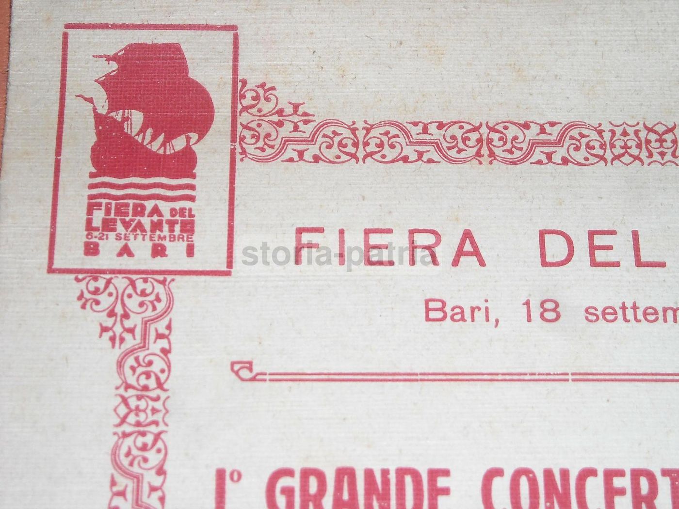 Programma Concerto Mascagni, Bari 1931, Fiera Del Levante, Teatro Petruzzelli