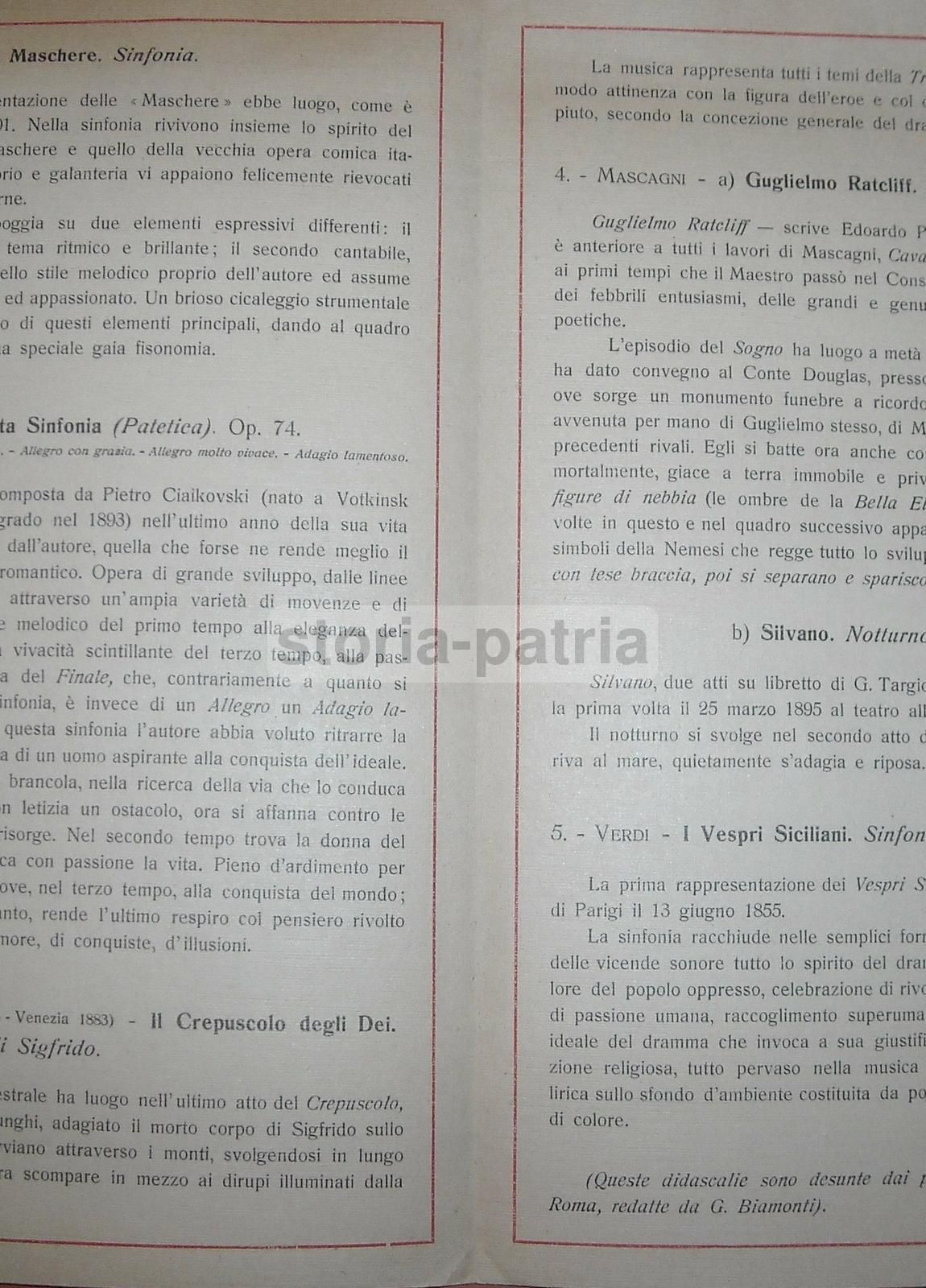 Programma Concerto Mascagni, Bari 1931, Fiera Del Levante, Teatro Petruzzelli