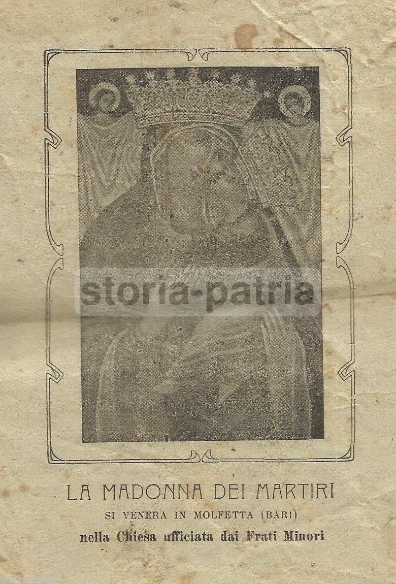 Stampa Devozionale Madonna Dei Martiri, Molfetta, Anni '20