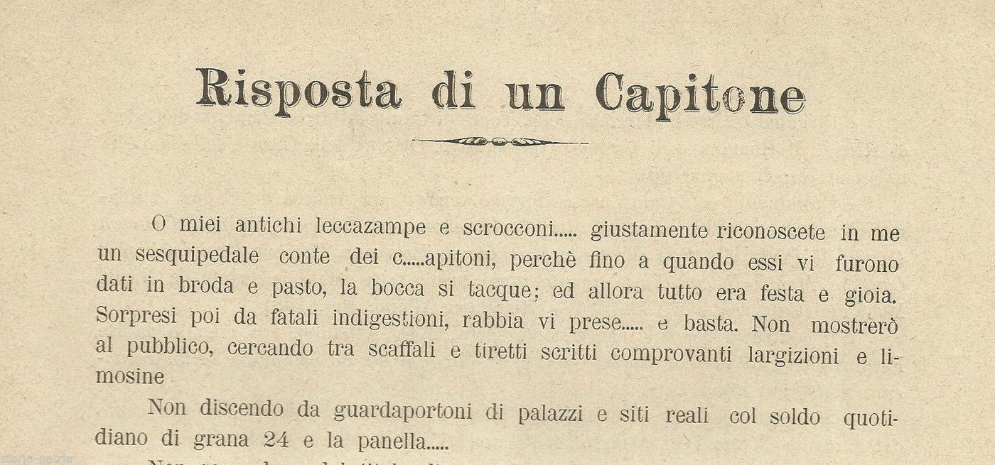 Volantino Satirico De Capoa Puglia Molise Campobasso, Primo '900