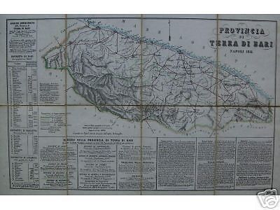 Mappa Originale Della Provincia Di Bari, 1854, Benedetto Marzolla