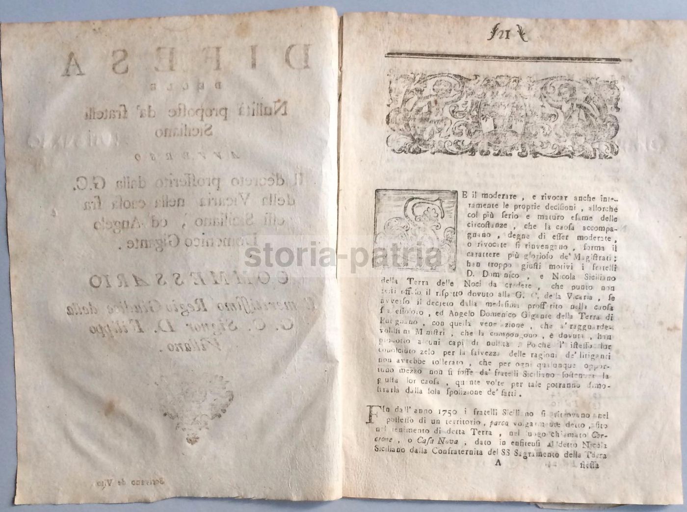 Difesa Delle Nullità: Siciliano Contro Gigante, Putignano E Noci, 1782