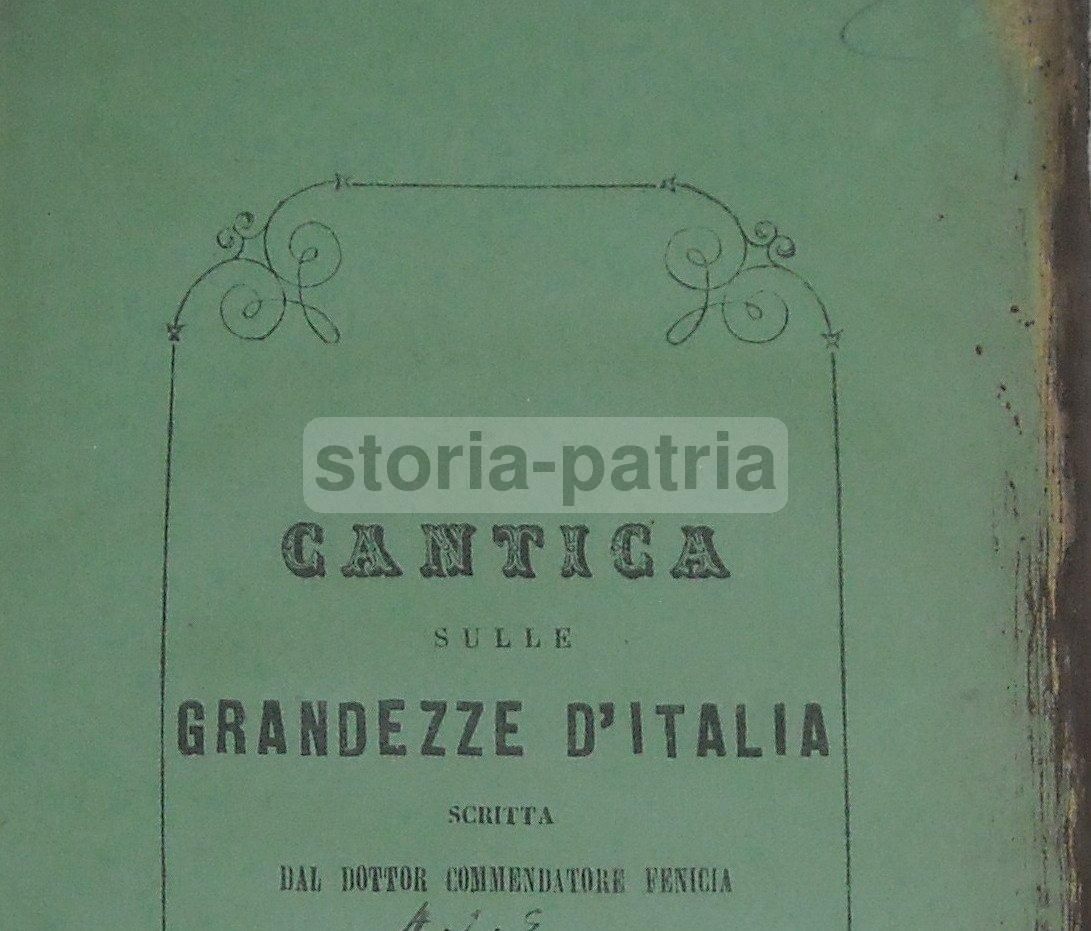 Cantica Sulle Grandezze d'Italia Salvatore Fenicia 1864 Napoli