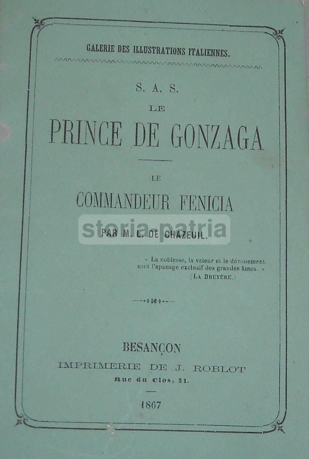 Principe Gonzaga E Salvatore Fenicia: Biografie E Genealogie (1867)