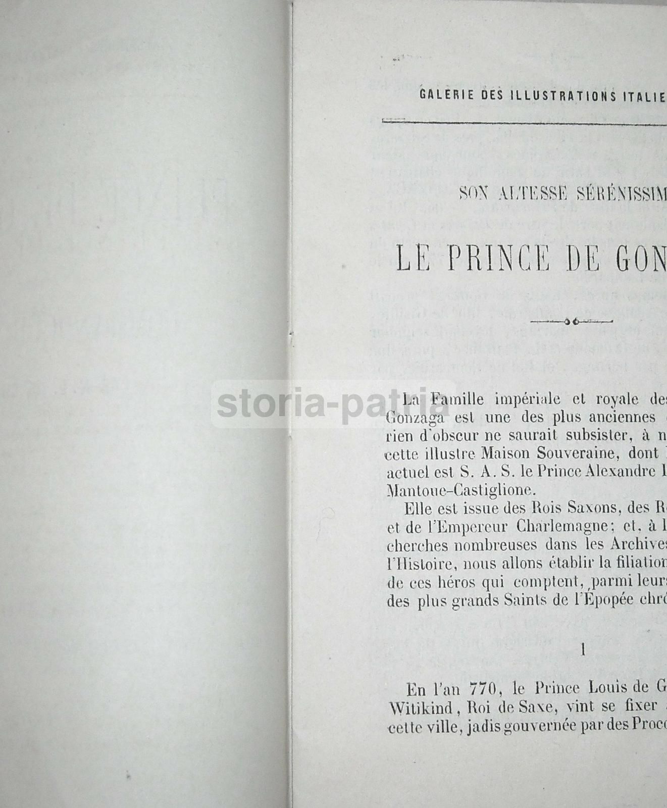 Principe Gonzaga E Salvatore Fenicia: Biografie E Genealogie (1867)