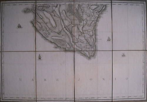 Mappa Antica Del Salento, Gallipoli E Ugento. Rizzi Zannoni, 1806