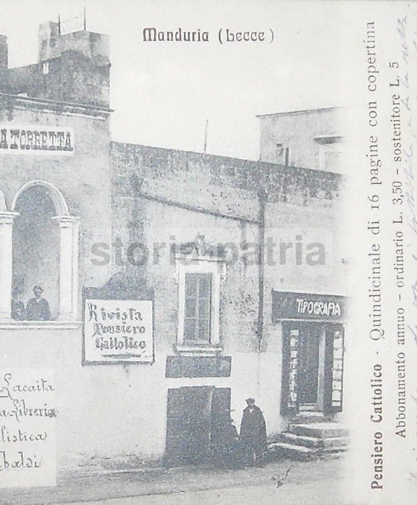 Cartolina Tipografia Lacaita Manduria 1911 Foto Laviosa Salento