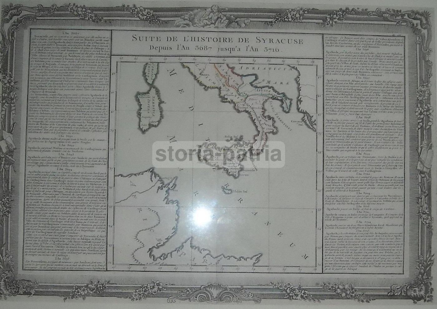 Mappa Antica Dell'Italia Meridionale, Sicilia, Sardegna E Malta, 1700 Circa