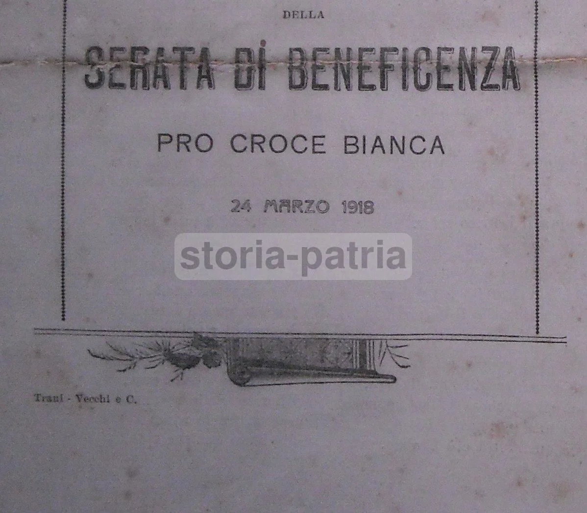 Locandina Teatro Comunale Trani 1918 Zambaldi Fraccaroli Petrolini