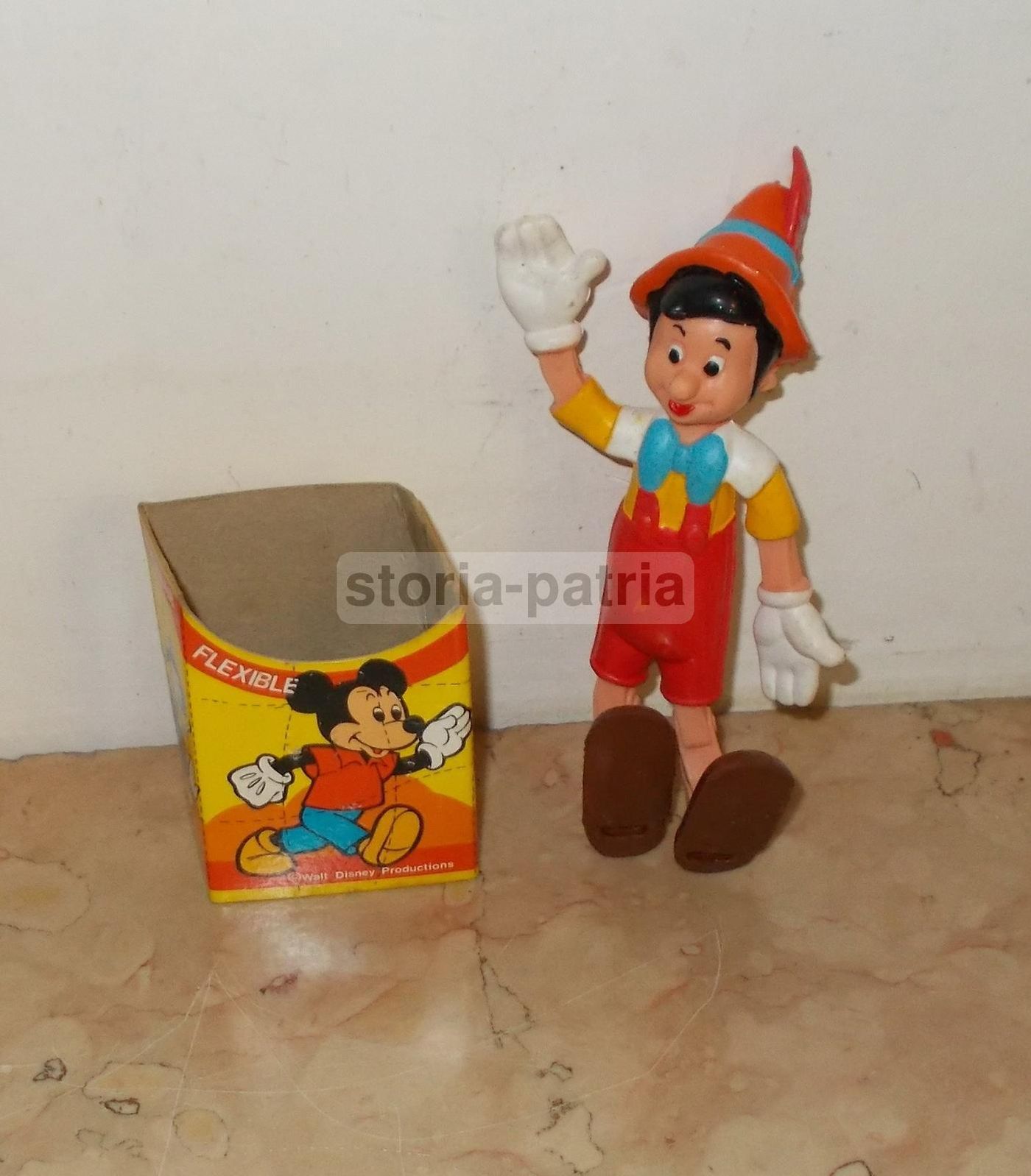 Pupazzo Pinocchio Disney Flessibile Vintage Anni '60 '80