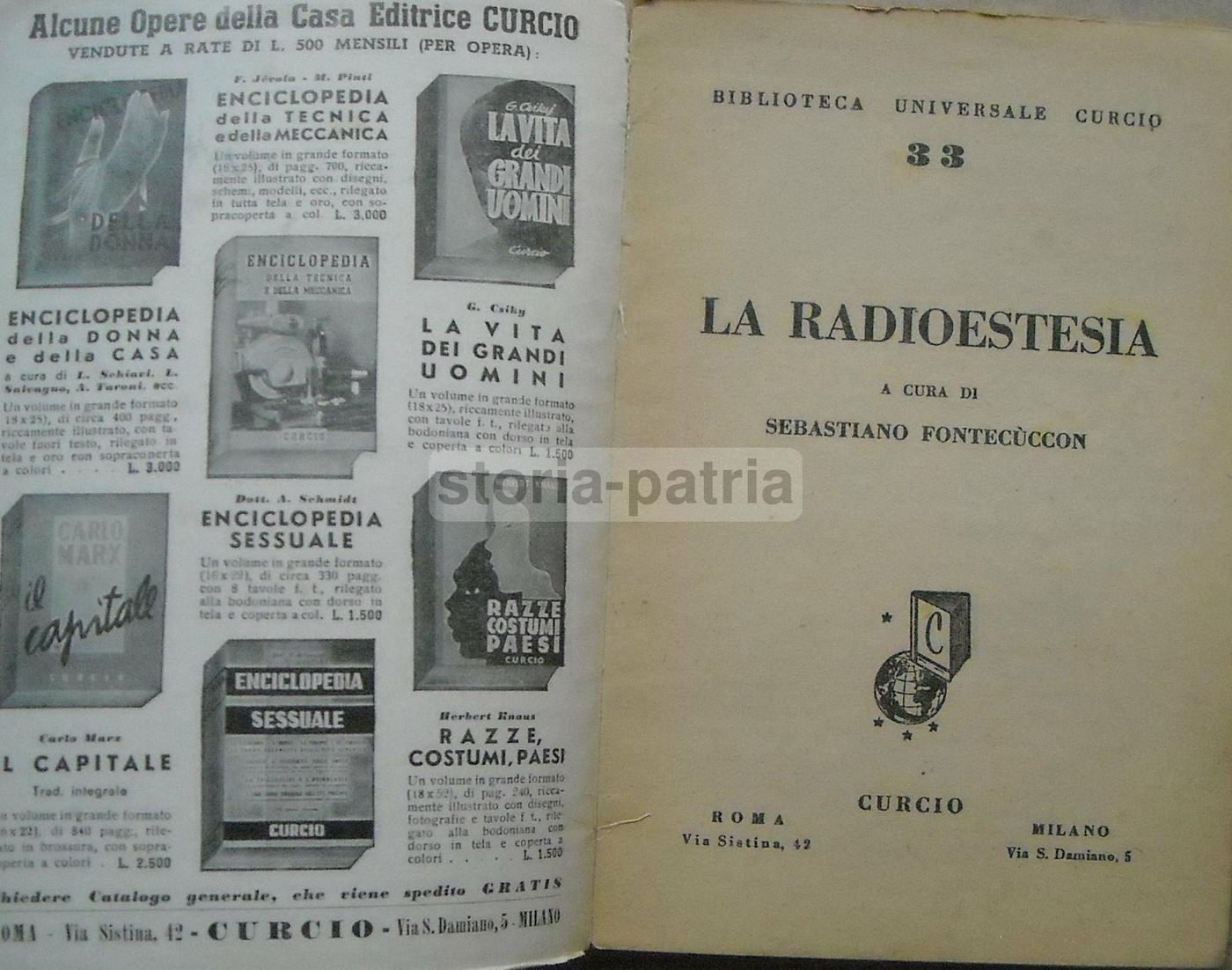 Radiestesia Di Sebastiano Fontecuccon   Edizione Curcio (anni '50)