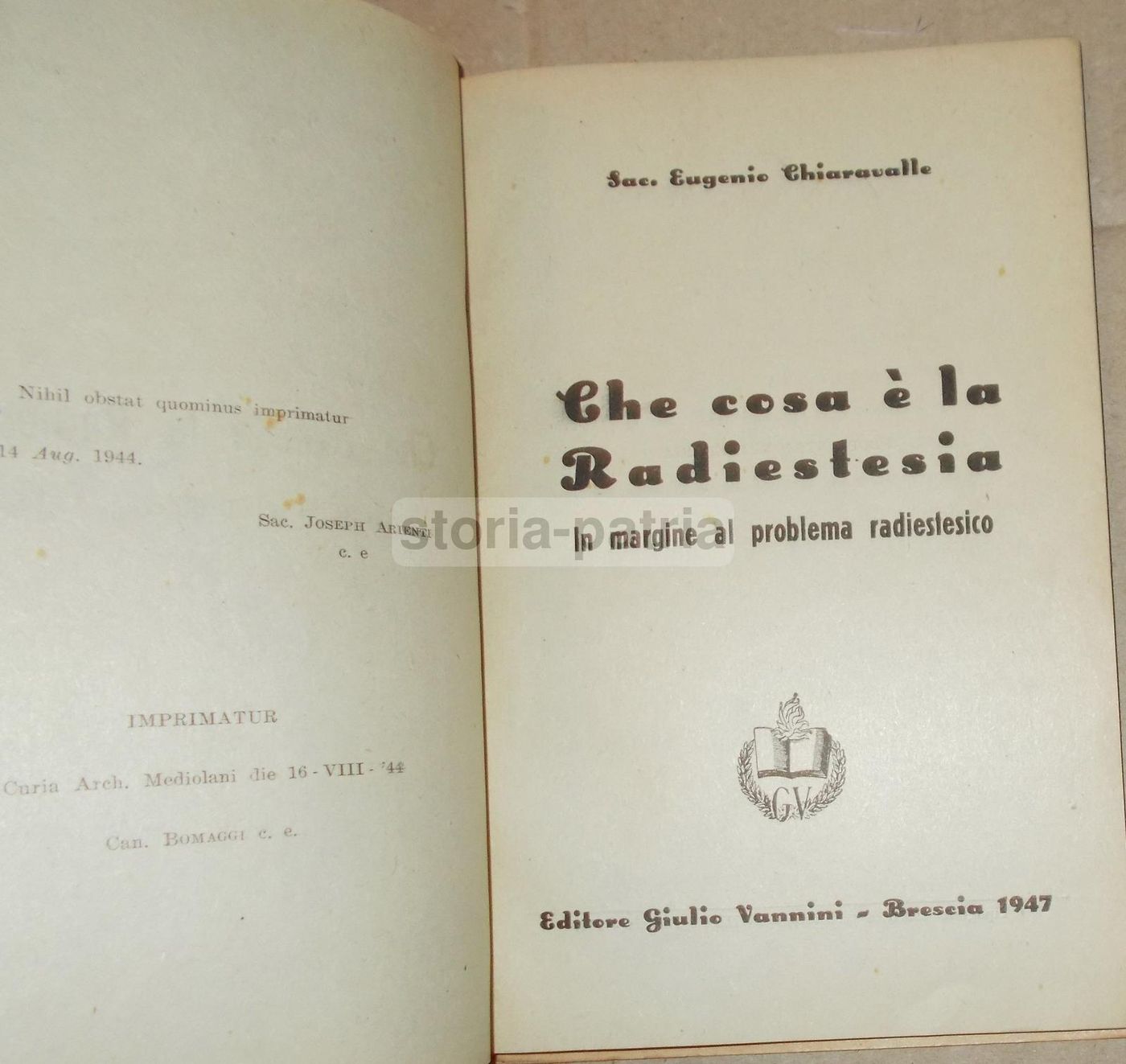 Radiestesia E Rabdomanzia, Eugenio Chiaravalle, 1947, Brescia, Vannini