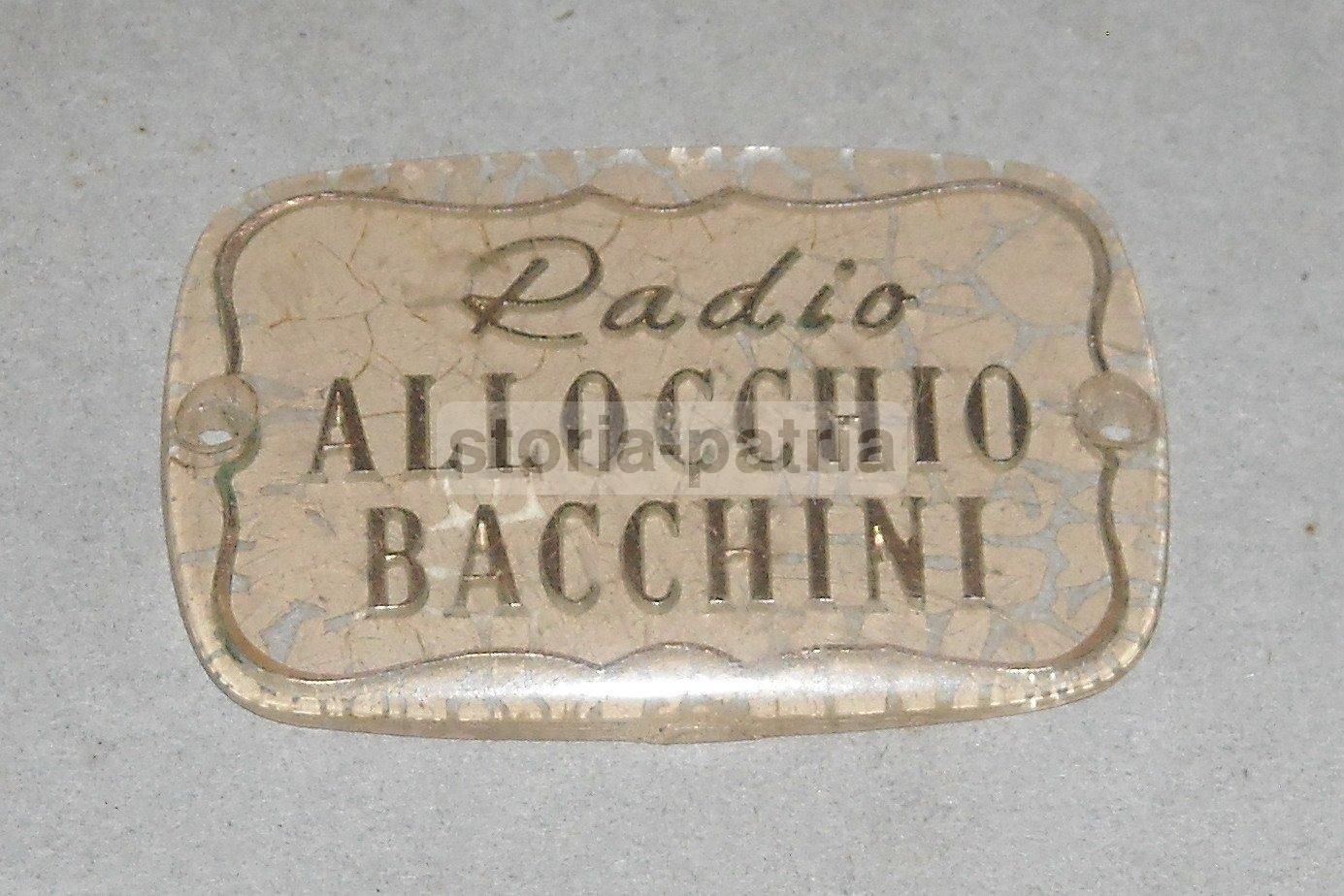 Targhetta Pubblicitaria Allocchio Bacchini Radio