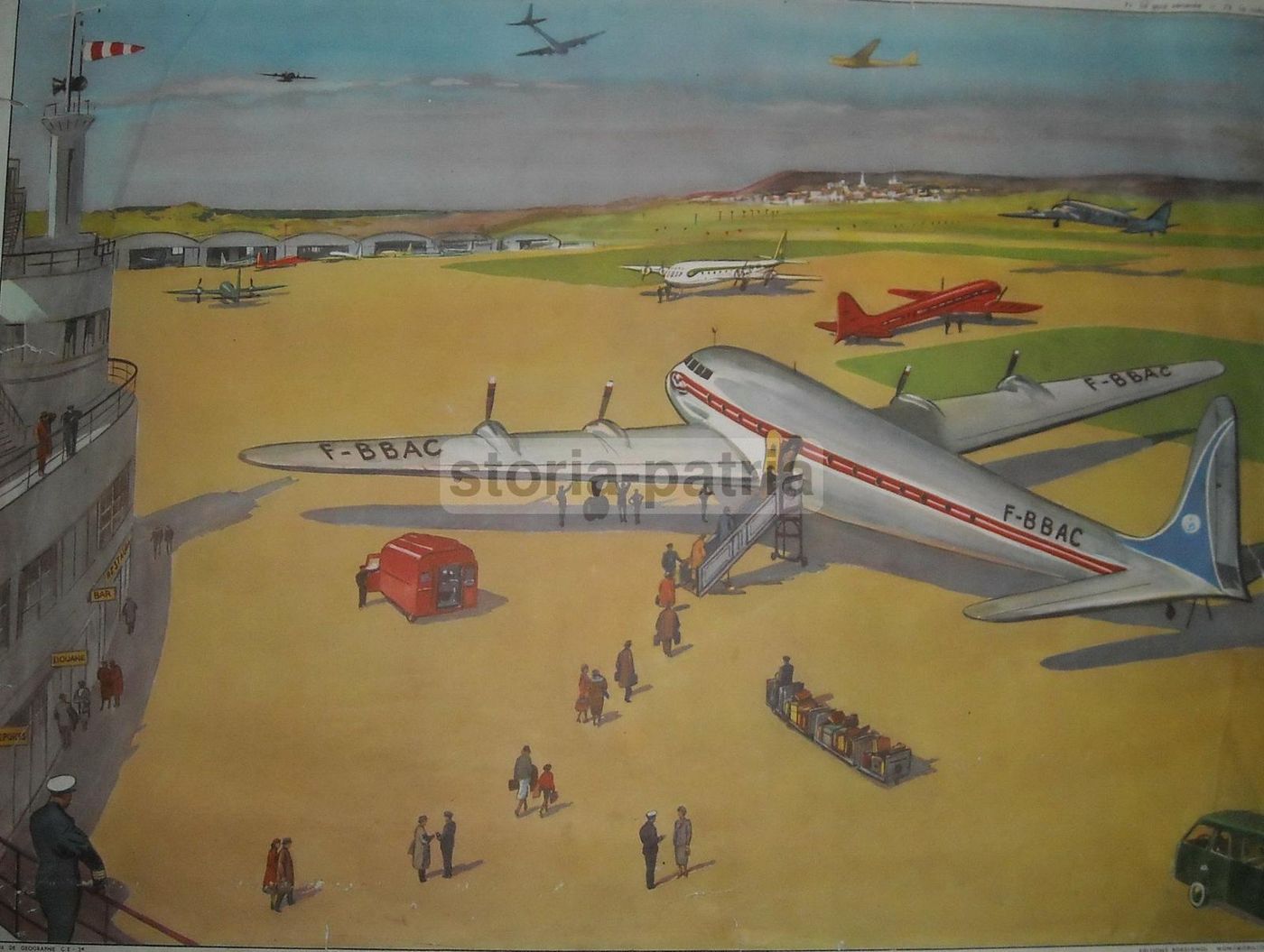 Stampa Aeroporto E Stazione Radio Anni '50 Edizione Rossignol