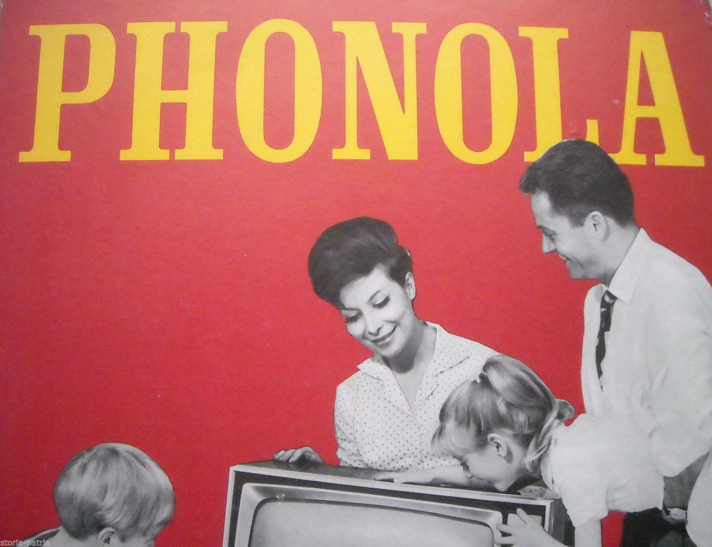 Locandina Pubblicitaria Phonola Televisore Galatina Anni '50 '60
