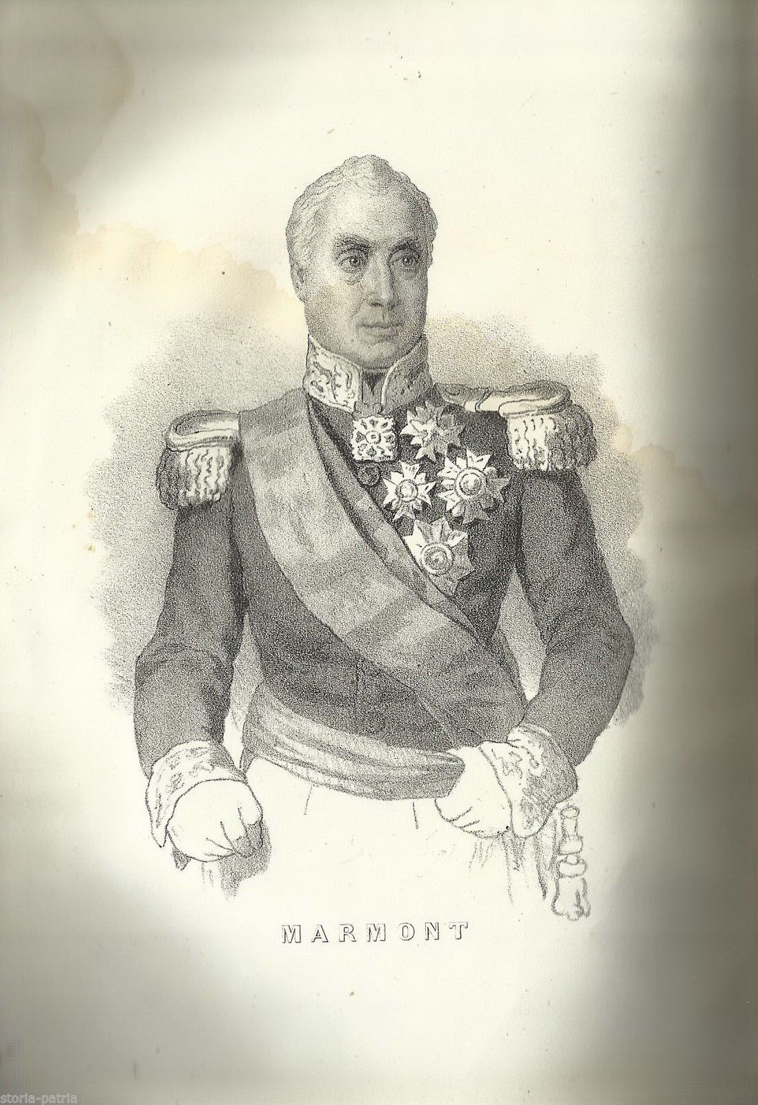 Ritratto Del Maresciallo Marmont, Duca Di Ragusa. Stampa Antica, 1857