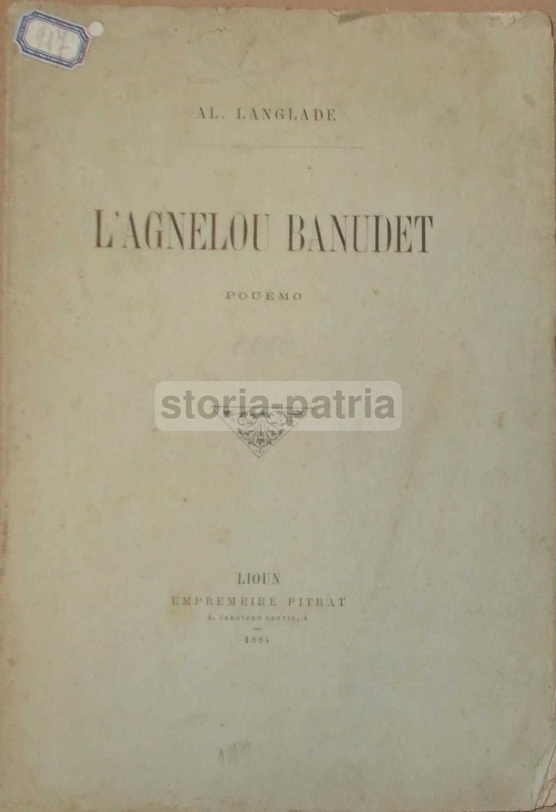 L'Agnelou Banudet Di Alexandre Langlade, Edizione Rara 1884