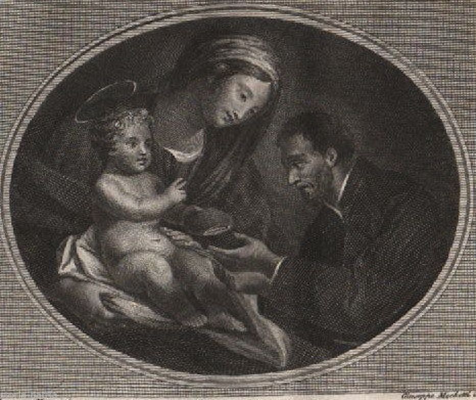 Stampa Devozionale San Gaetano, Manno, Mochetti, Antonelli, XIX Secolo