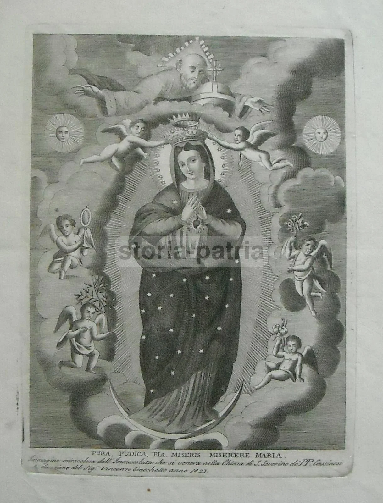 Stampa dell'Immacolata Concezione, Chiesa di San Severino, 1823