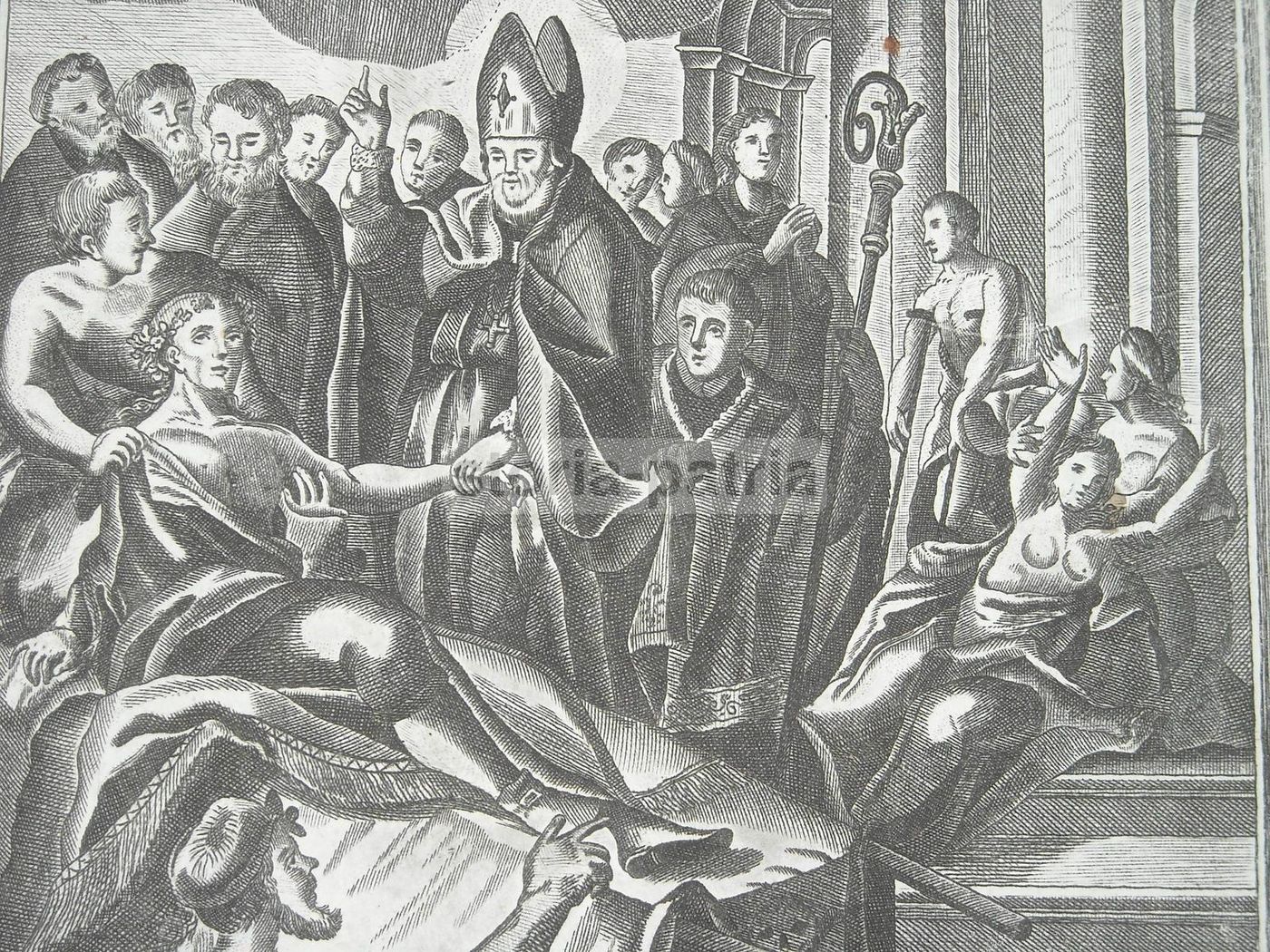 San Marciano Vescovo: Antica Stampa Di Domenico Dell'Acerra E Nicolò Vecchioni, 1772