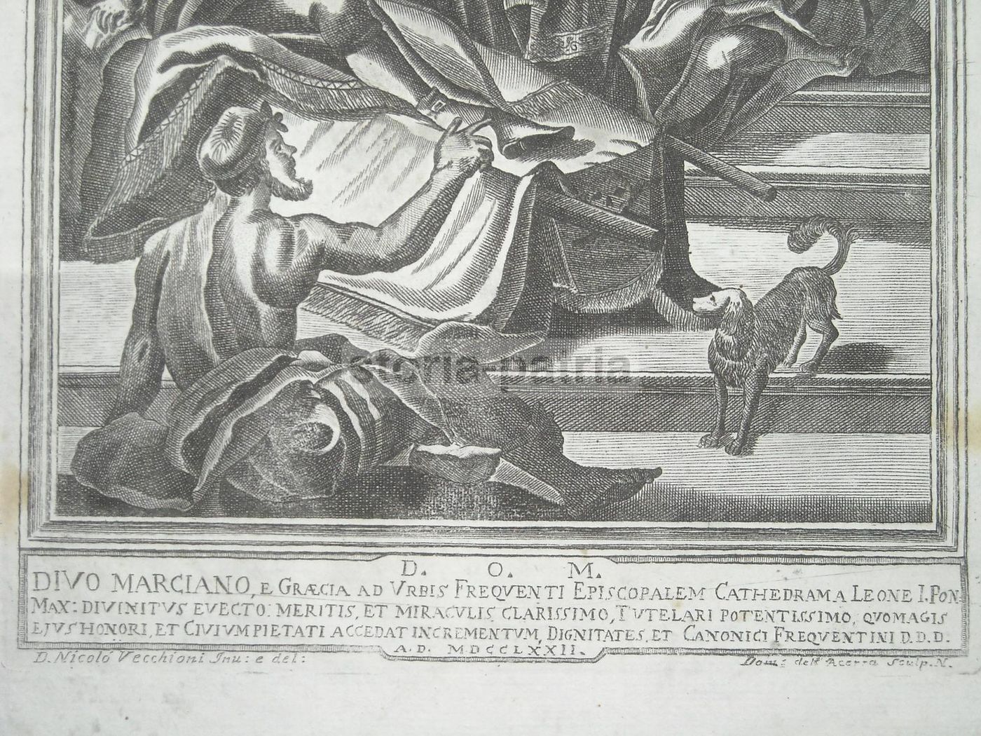 San Marciano Vescovo: Antica Stampa Di Domenico Dell'Acerra E Nicolò Vecchioni, 1772