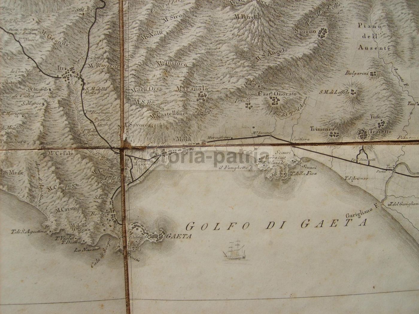 Mappa Antica Rizzi Zannoni 1804 Gaeta Formia Nettuno Circeo