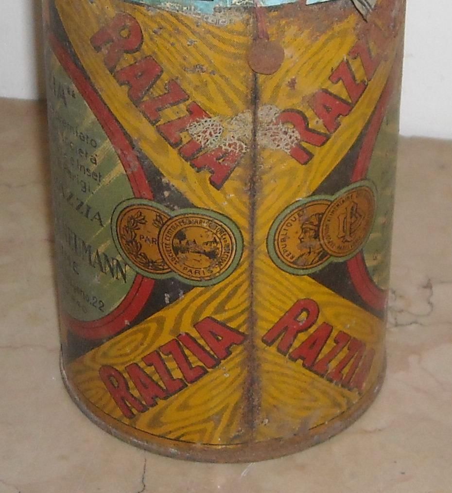 Barattolo In Latta Insetticida Razzia Neumann, Fiume   Milano, Primo '900