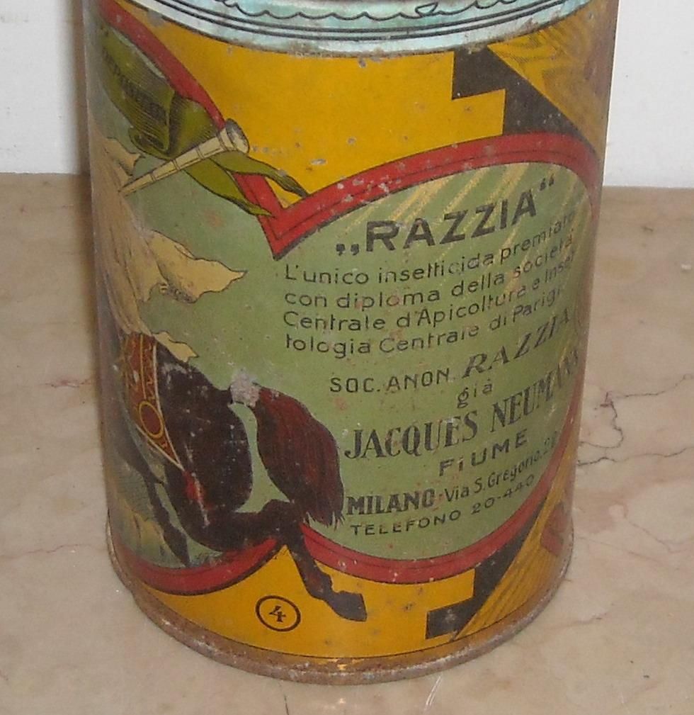 Barattolo In Latta Insetticida Razzia Neumann, Fiume   Milano, Primo '900