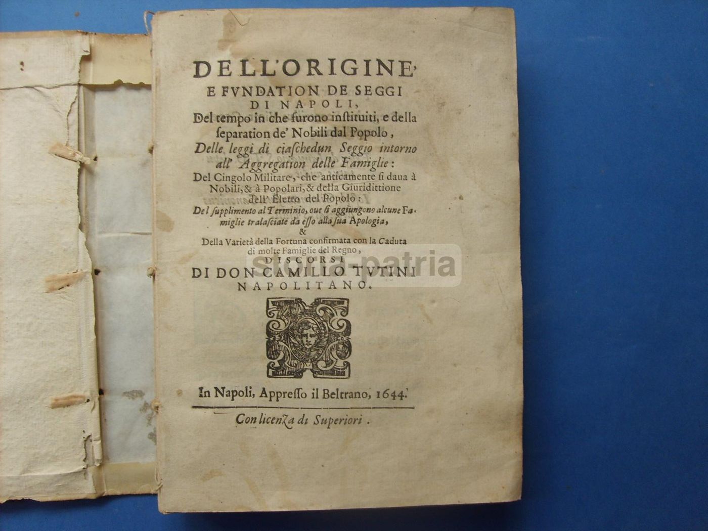 Dell'Origine E Fundation De' Seggi Di Napoli   Camillo Tutini, 1644