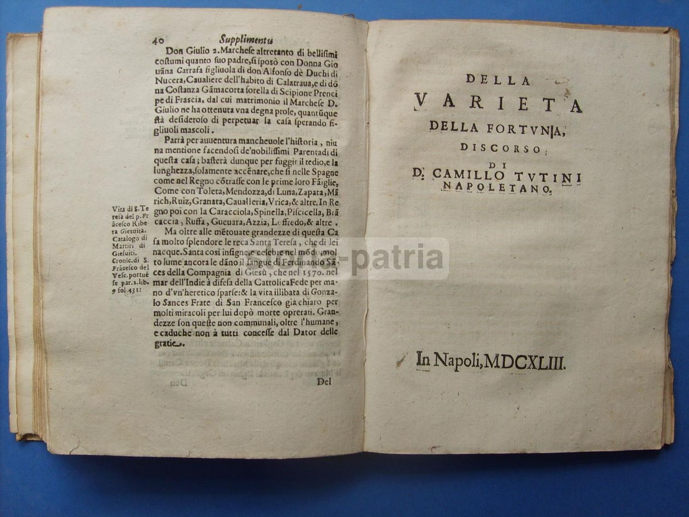 Dell'Origine E Fundation De' Seggi Di Napoli   Camillo Tutini, 1644