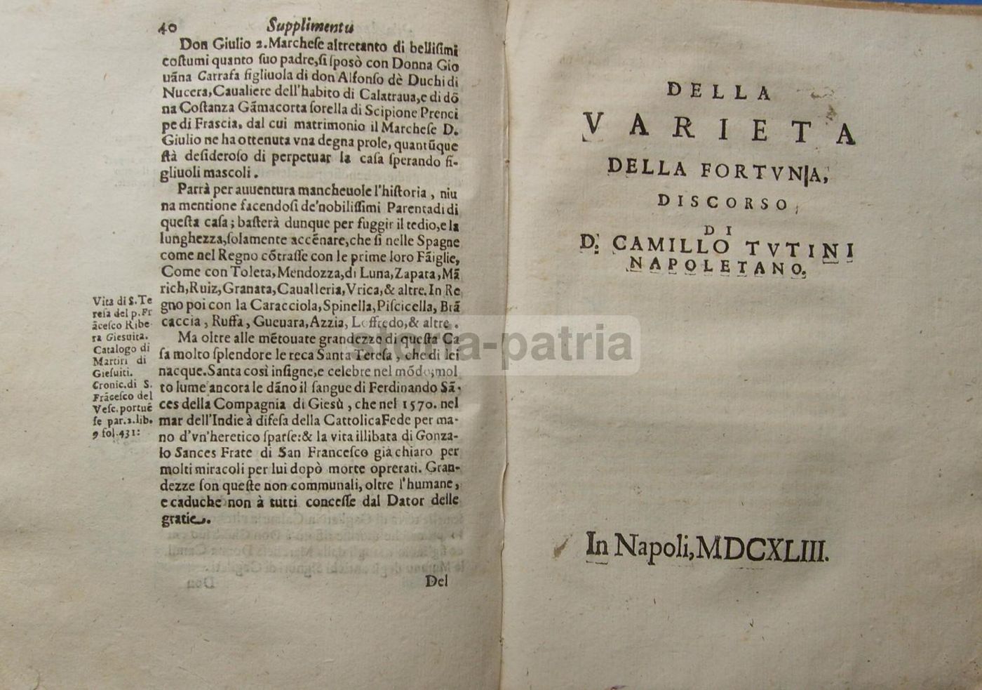 Dell'Origine E Fundation De' Seggi Di Napoli   Camillo Tutini, 1644