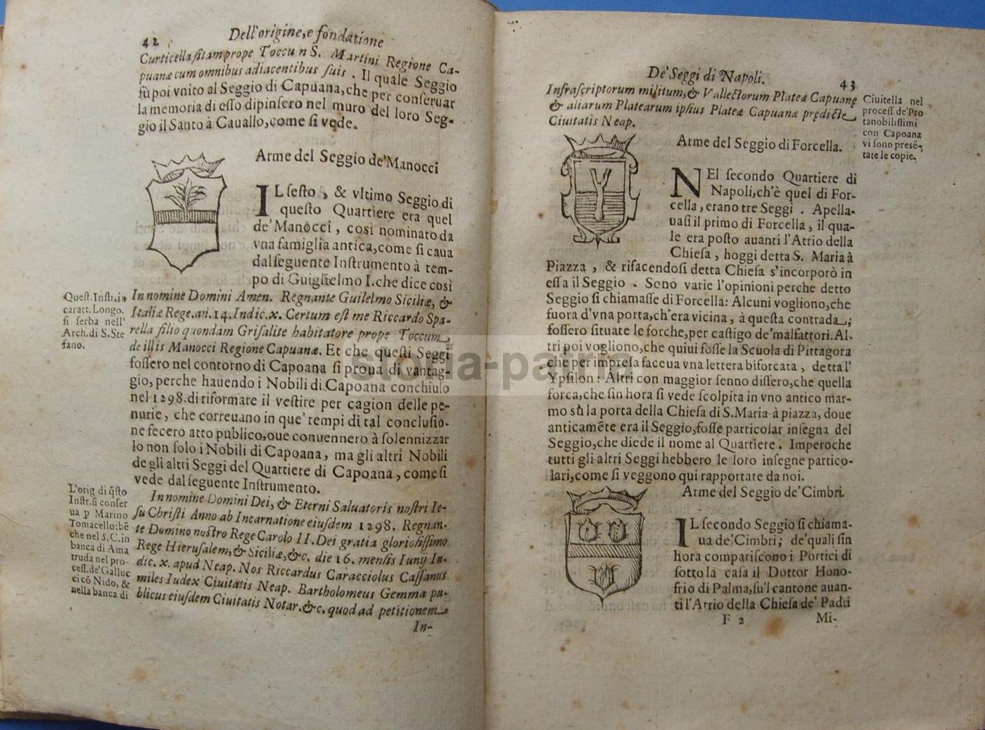 Dell'Origine E Fundation De' Seggi Di Napoli   Camillo Tutini, 1644
