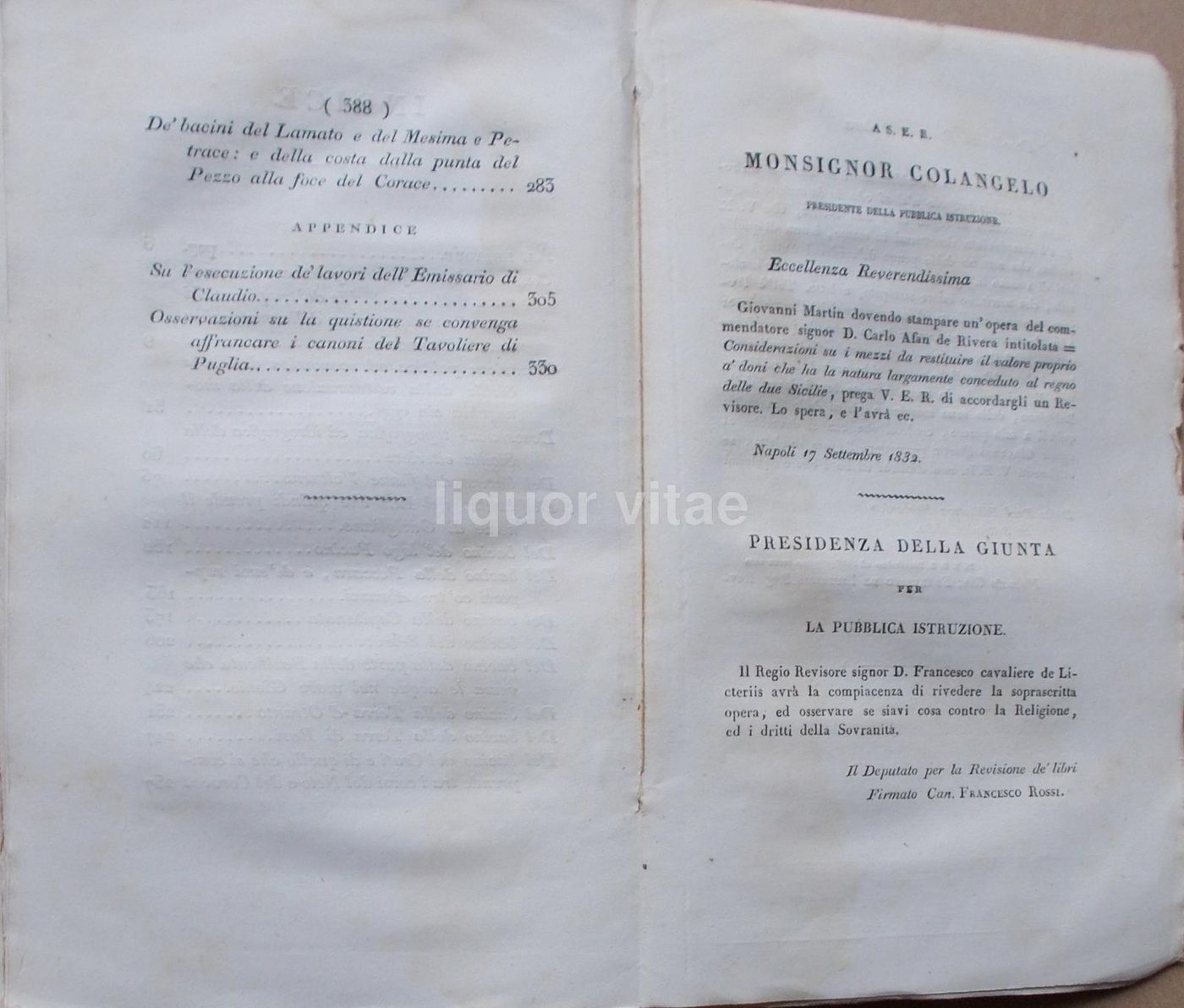 Carlo Afan De Rivera (1833)   Considerazioni Sul Regno Delle Due Sicilie (Geologia, Idrografia, Economia)