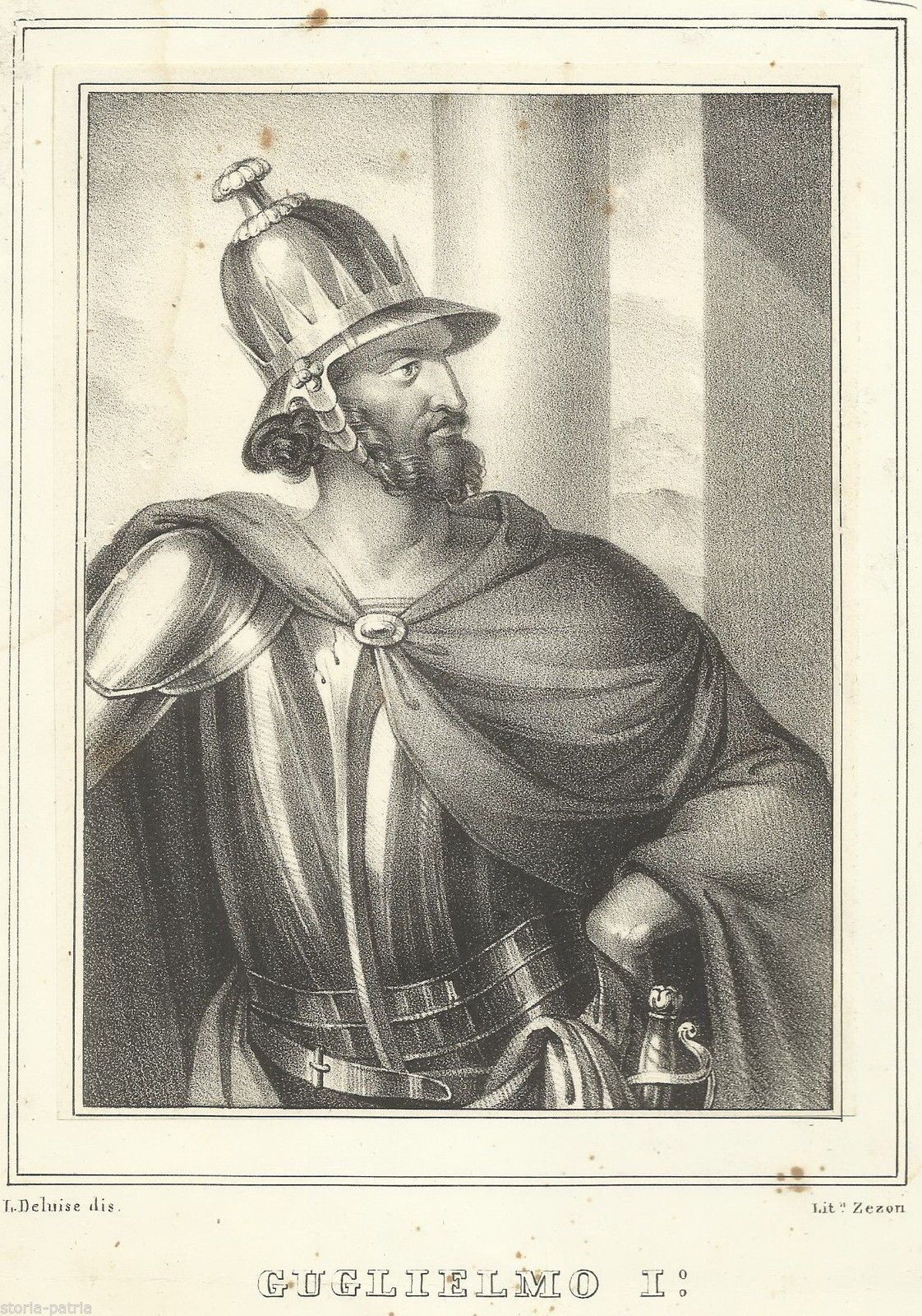 Guglielmo I: Litografia Antica De Luise Zezon, Metà Del XIX Secolo