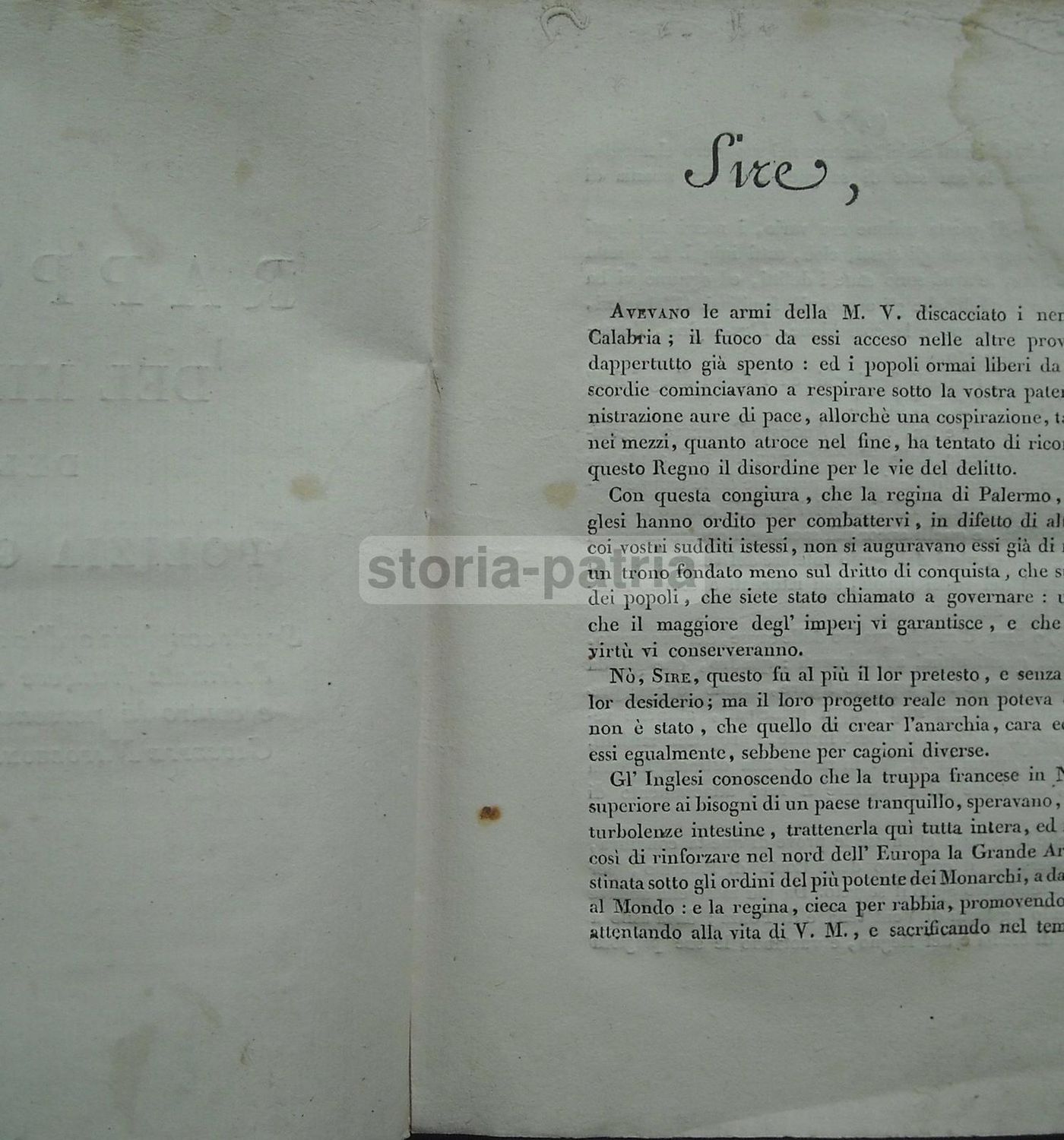 Rapporto Del Ministro Della Polizia Generale Sulla Congiura Del 1807 Nel Regno Di Napoli