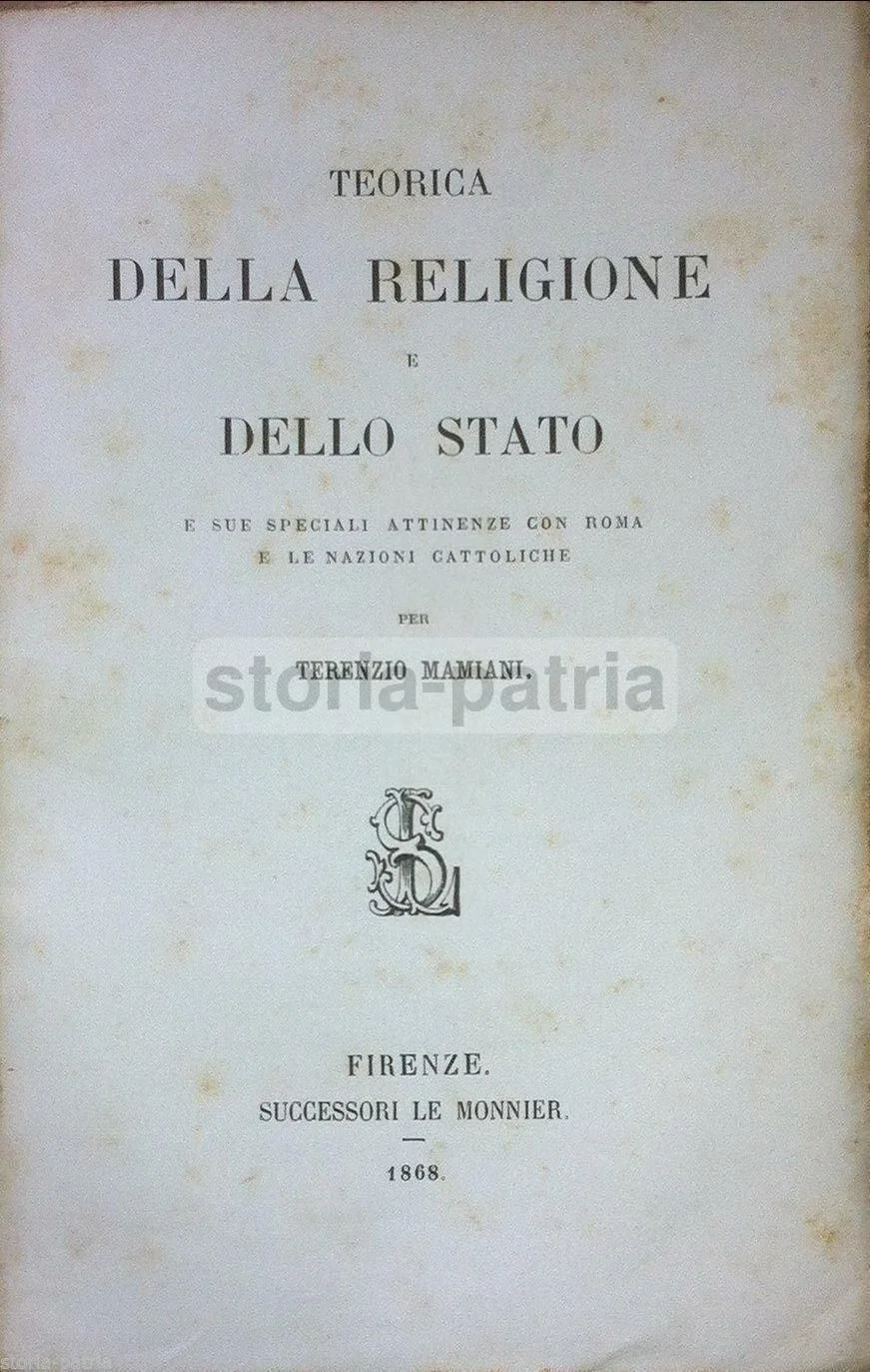 Theory of Religion and the State, Terenzio Mamiani, 1868