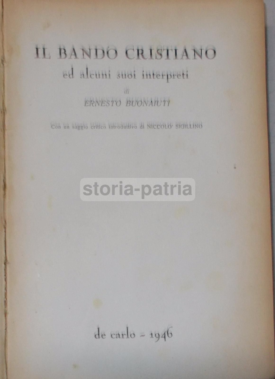 Il Bando Cristiano. Ernesto Bonaiuti, 1946