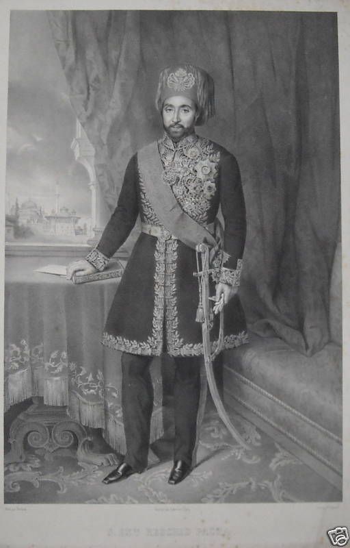Reschid Pacha Litografia Antica Legrand Berthon Turchia Istanbul